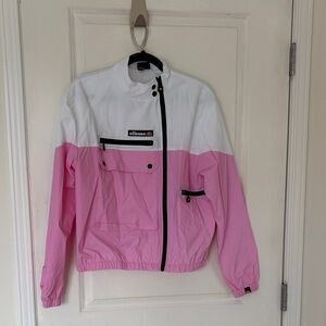 Ellesse Two-Tone Pink and White Raincoat